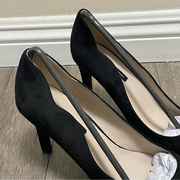 French Connection Scallop Women's Pumps Pointed Toe Heels Black Suede Sz 10 NEW - Picture 4 of 9